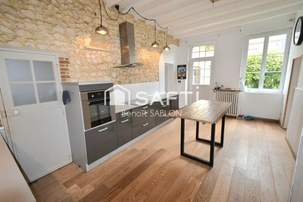 Maison 4 chambres, garage, cave, atelier et jardin