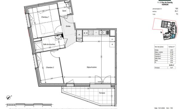 À découvrir Bel Appartement T3 Neuf avec Terrasse + Parking Livraison T3 2026 à Vernon