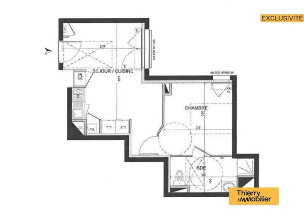 Appartement 2 pièces                                        - 44300 Nantes - Pont du Cens - Petit port Réf : 128573