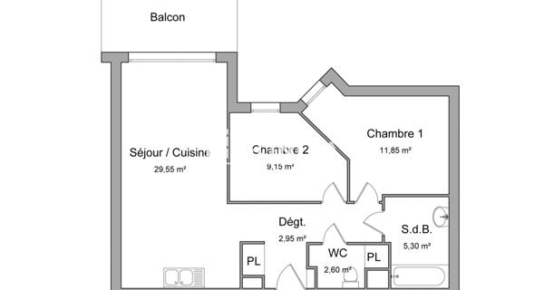 Location Appartement 3 pièces 61.4 m² - Rouen 76000
