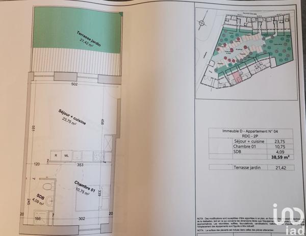 Appartement 2 pièces de 39 m² à Étampes (91150)