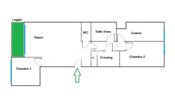 Paris 75020 - Appartement 3/4 pièces -  loggia - Box