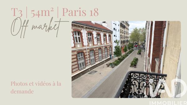 Appartement à vendre 3 pièces 53,86 m² Paris 18