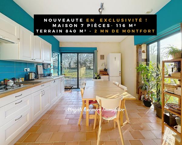 Montfort-sur-Meu (35160) Maison de charme 7 pièces, 116 m2, sans travaux, aux portes de Montfort