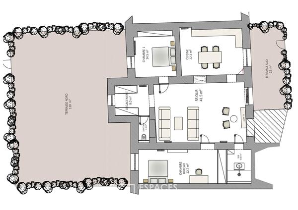 Location Meublée d’Exception : Appartement de Prestige en rez-de-jardin au coeur d’une bâtisse en Pierres Dorées