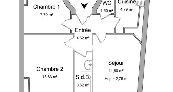 Location Appartement 3 pièces 47.86 m² - Paris 75005