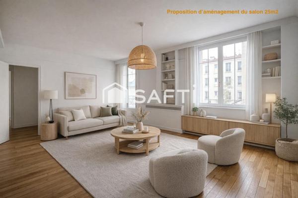 76 m² - 2 chambres - ascenseur - calme - charme ancien.