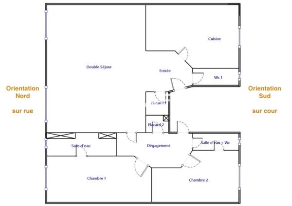76 m² - 2 chambres - ascenseur - calme - charme ancien.