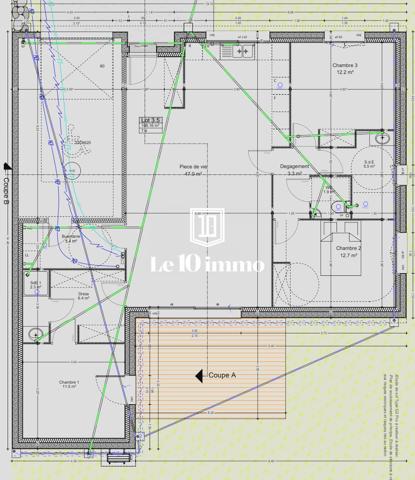 Maison plain pied - 109m2 - 3 chambres
