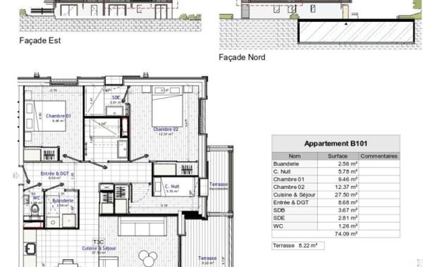 Vente Appartement P3 B101 - T3 + 1 cabine neuf Morillon   