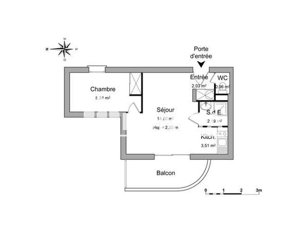 Location Appartement meublé 2 pièces 32.33 m² - 16 RUE DE LA SOLE La Rochelle 17000