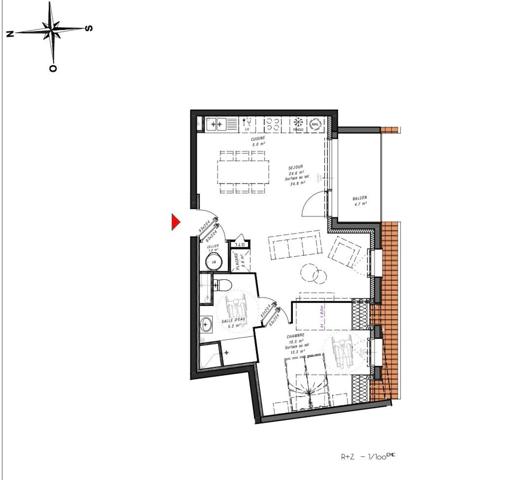 Appartement de 2025 avec 1 chambre et balcon plein sud
