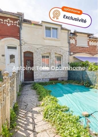 Le Cateau 59360 - Maison à rafraichir avec garage & jardin clos