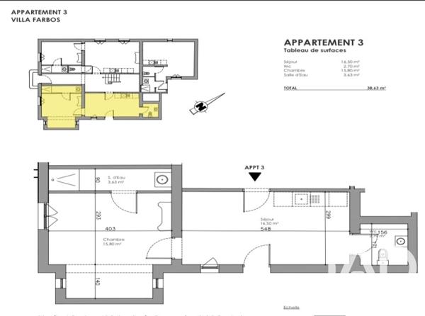 Appartement à vendre 2 pièces 38,63 m² Mont-de-Marsan