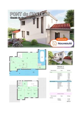 Terrain à vendre de 531 m² à Pont-du-Château avec projet de construction