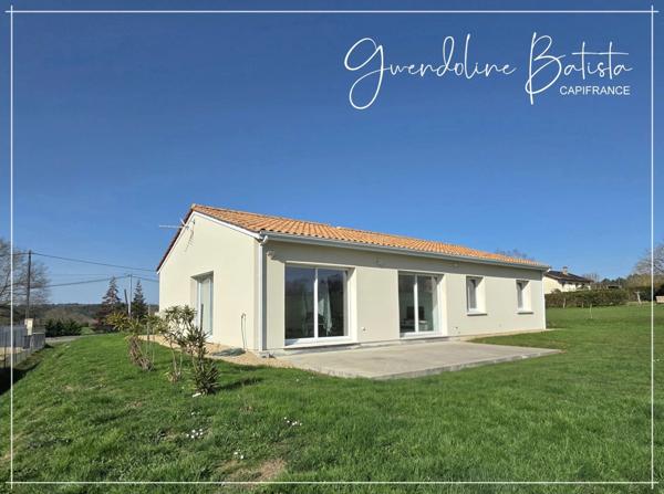 Maison Plain-pied 110m² - 3 chambres - Terrain 3046m² avec vue dégagée - DPE A - LA FORCE