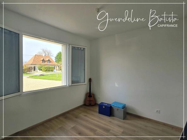 Maison Plain-pied 110m² - 3 chambres - Terrain 3046m² avec vue dégagée - DPE A - LA FORCE