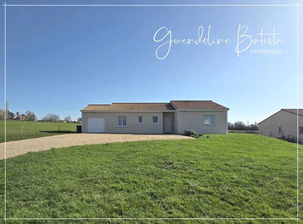 Maison Plain-pied 110m² - 3 chambres - Terrain 3046m² avec vue dégagée - DPE A - LA FORCE