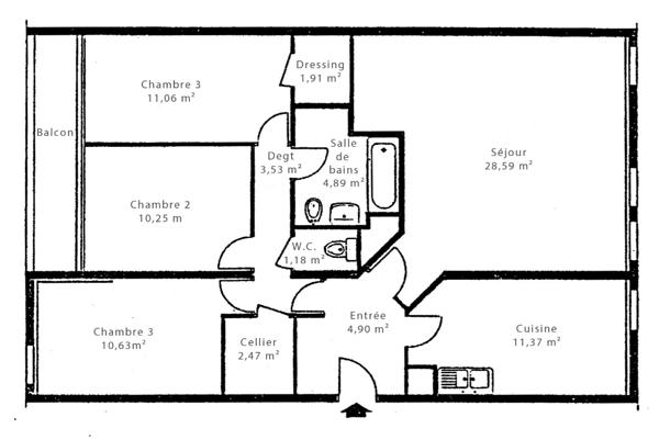 Appartement Nanterre 4 pièce(s) 90.78 m2