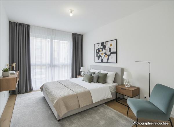 Appartement 3 pièces de 66 m² dans une résidence neuve avec balcon et garage double.