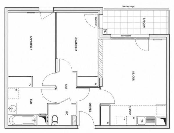Appartement
         3 pièces
        - 59 m² 292 000 € *