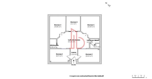Bureau de 73 m² à louer à Bordeaux Triangle D'or