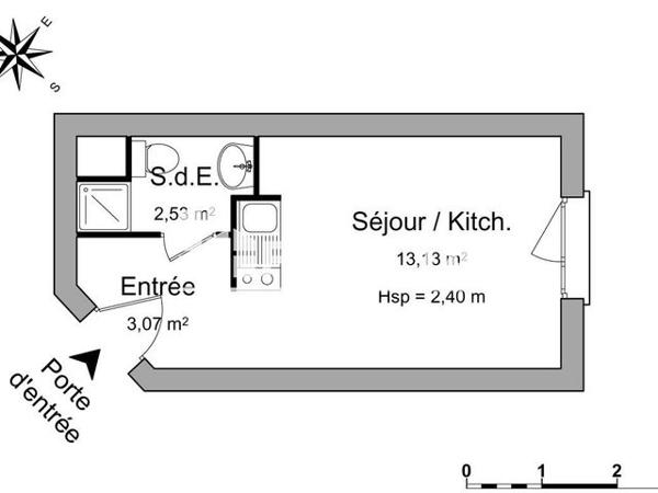 Location Studio 17.85 m² - 4 PORTE DE L'EUROPE Caen 14000