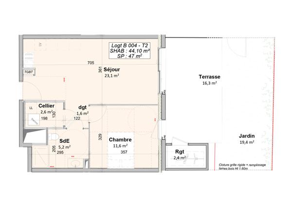 Appartement Givrand 2 pièce(s) 44.1 m2