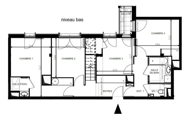 T5 duplex neuf à vendre PARIS 18e, surface 147,16 m² + balcons + terrasses 95 m2.