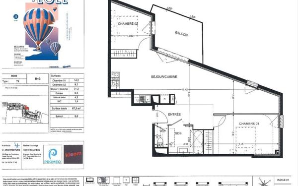 Appartement à louer    3 pièces • 64 m2 Gigean