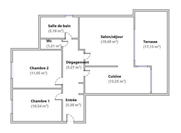 Appartement à vendre 3 pièces 71 m² Bourgoin-Jallieu