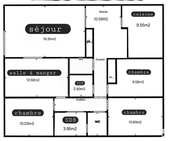 appartement familiale double séjour