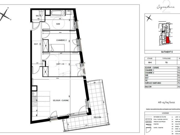 Location Appartement 3 pièces 72.69 m² - RESIDENCE SIGNATURE Marseille 13009