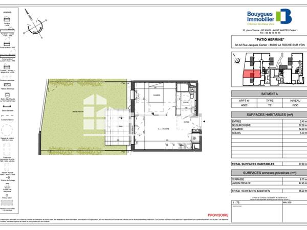 Location Appartement 2 pièces 37.6 m² - RESIDENCE PATIO HERMINE La Roche S/ Yon 85000
