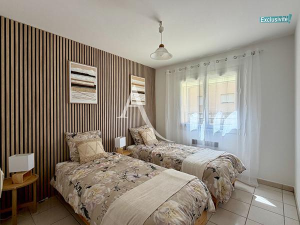 PALAVAS-LES-FLOTS - RIVE GAUCHE - BEAU T3 MEUBLÉ ET CLIMATISÉ de 55 m2 environ, avec loggia, au rez-de-chaussée