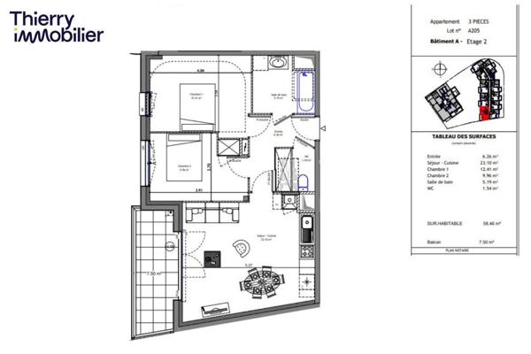 Appartement 3 pièces - 35310 Mordelles
