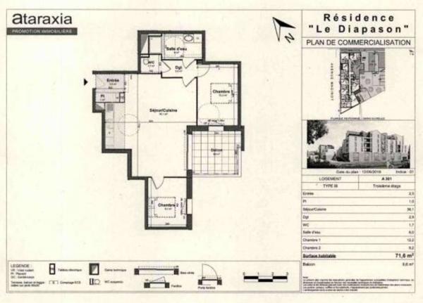 Appartement Tours 3 pièce(s) 71.60 m2