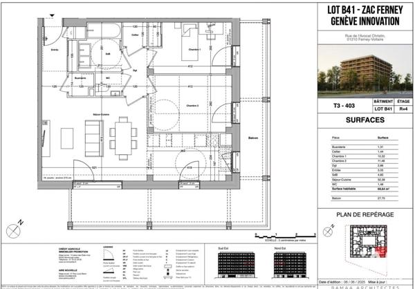 Appartement à vendre 3 pièces 70 m² Ferney-Voltaire