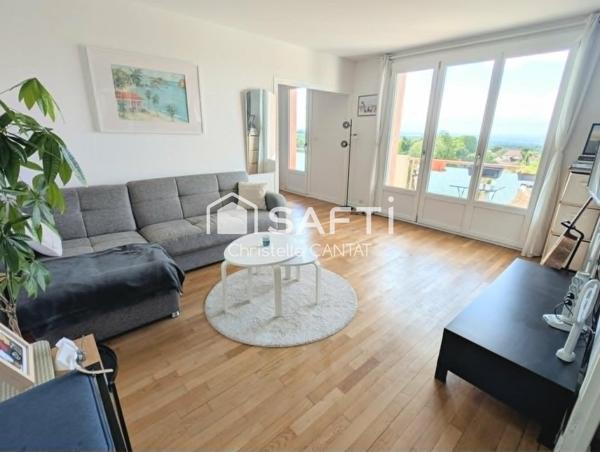 Appartement F3 très lumineux, cave, garage et jardin.