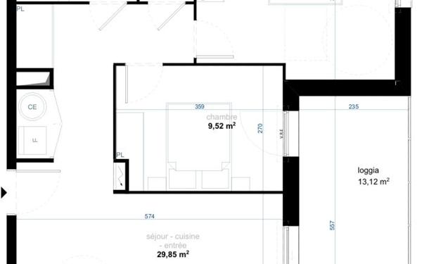 Appartement à vendre    3 pièces • 61,22 m2 Narbonne