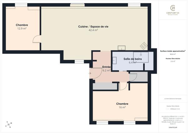 Appartement F3 à vendre  3 pièces - 84 m 2   RAMBOUILLET  - 78