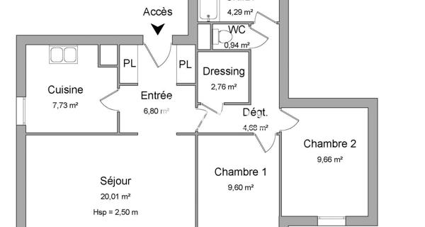 Location Appartement 3 pièces 66.47 m² - Puteaux 92800
