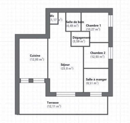 T4 à Moulin à Vent : calme, volumes et potentiel