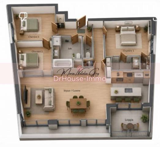 Appartement à vendre 4 pièces de 92 m²