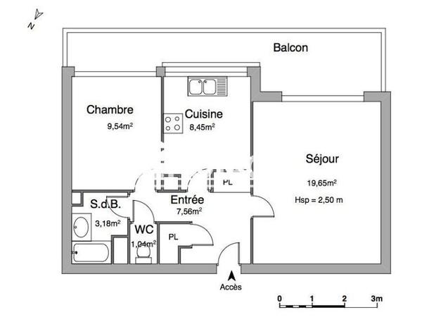 Location Appartement 2 pièces 49.4 m² - 131 BOULEVARD SAINT MICHEL Angers 49100