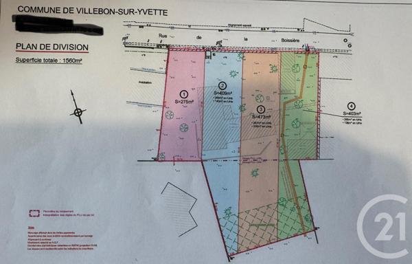 Terrain à vendre  275 m2 VILLEBON SUR YVETTE - 91
