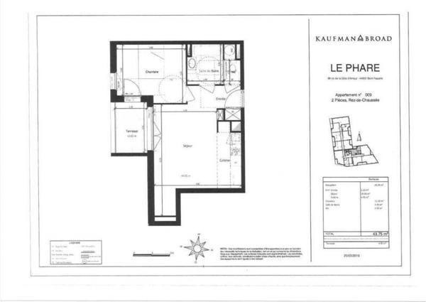 Appartement 2 pièces                                        - 44600 Saint-Nazaire - Ouest Réf : 3632