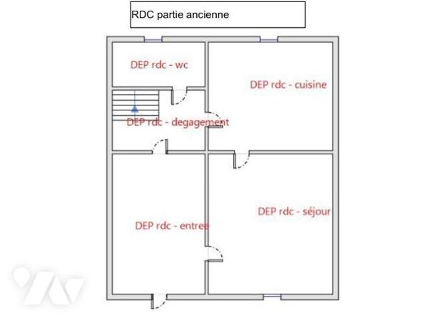 Maison divisée en deux parties, comprenant une partie ancienne et une extension plus récente.