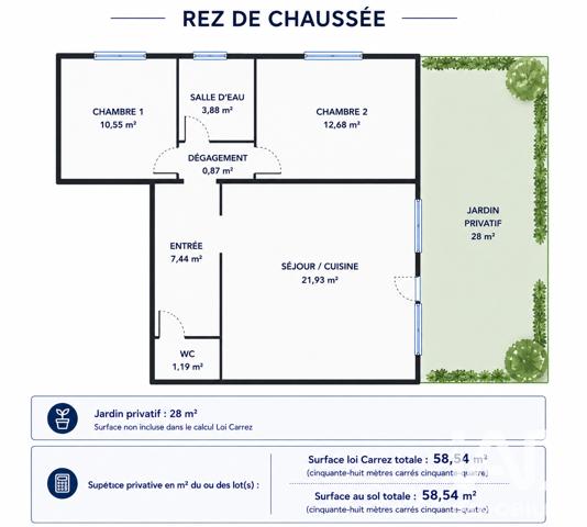 Appartement à vendre 3 pièces 59 m² Deuil-la-Barre