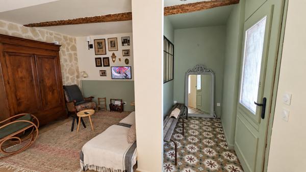 Maison de village avec 2 entrées indépendantes, terrasse et piscine